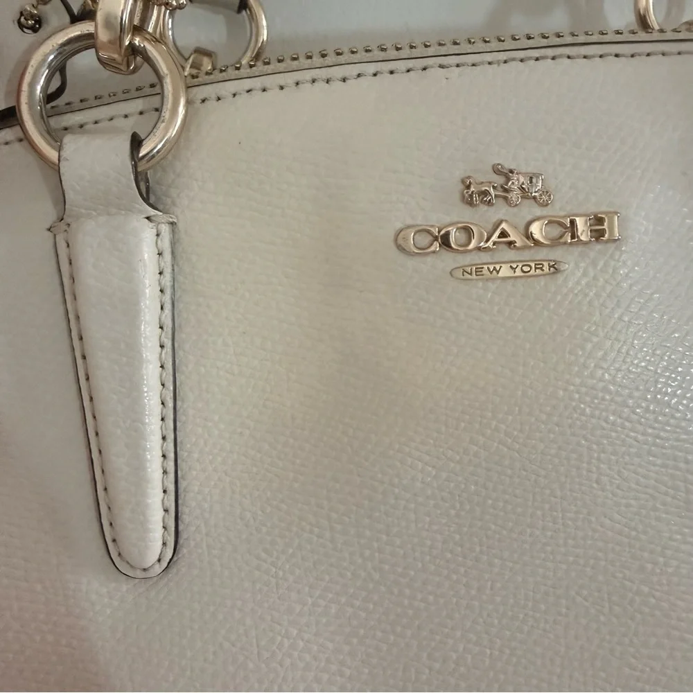 Coach Ivory Satchel with Crossbody Strap